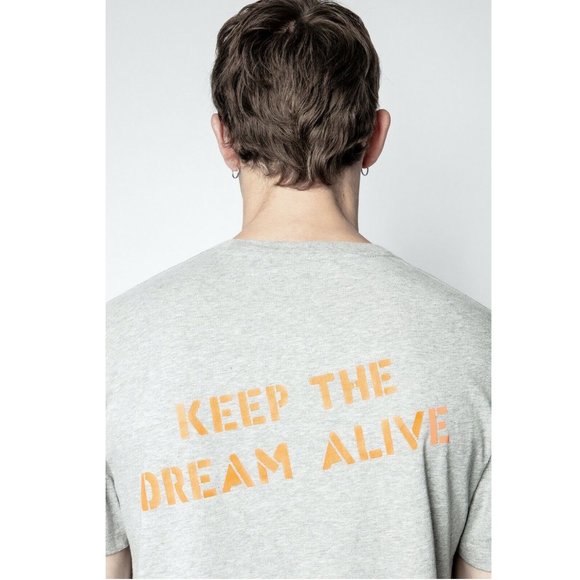 Zadig & Voltaire Men's Ted Hc Ktda T-Shirt Gray Cotton Printed XS NWT - Picture 3 of 5